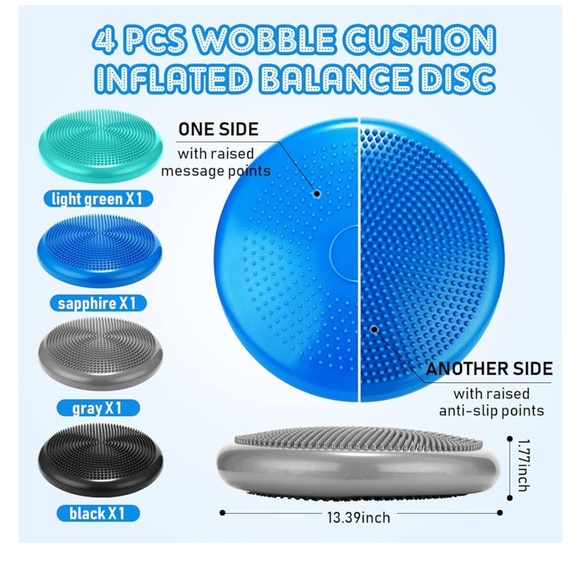 NWT 4 piece wobbly cushion / exercise set - Picture 2 of 10